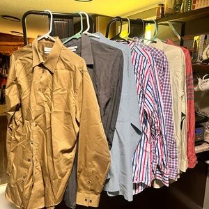 Lot of 7 Men’s Dress Shirts Long Sleeve 6 XL and 1 XXL